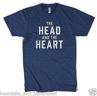 American Apparel The Head and The Heart Logo T-shirt Indigo Blue NEW Sub Pop All Sizes!
