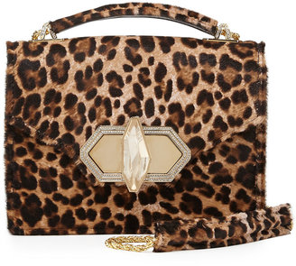 Marchesa Daphne Mini Calf Hair Crossbody Bag, Leopard