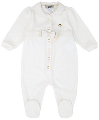 Armani Junior Velour Bow All-In-One