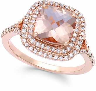 Effy Blush by Morganite (1 7/10 ct. t.w.) and Diamond (3/8 ct. t.w.) Ring in 14k Rose Gold