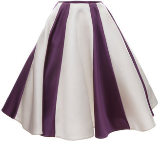 Gardenia Esme Vie White And Lilac Stripe Soleil Midi Skirt