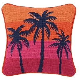 Trina Turk Palm Tree Sunset Pillow, 12 x 12