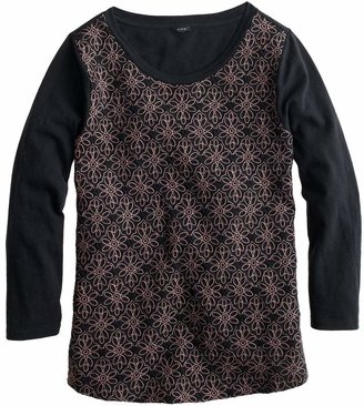 J.Crew Embroidered floral T-shirt