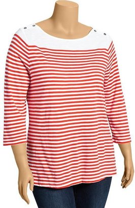 Old Navy Women's Plus Striped Boat-Neck Tops