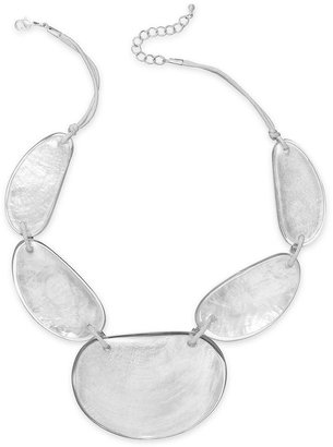 Style&Co. Silver-Tone White Shell Statement Necklace