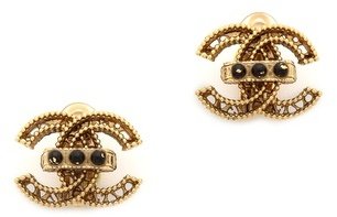 WGACA What Goes Around Comes Around Vintage Chanel Button Earrings