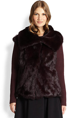 Nanette Lepore Fur-Contrast Knit Jacket