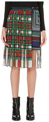 Sacai Pleat-overlay quilted skirt