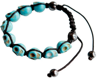 ChicNova Blue Skull Braided Bracelet