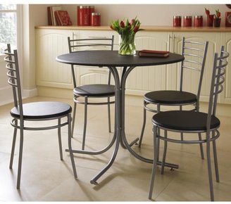 Circular Bistro Table + 4 Chair Set
