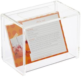 Container Store Recipe Box w/ Card Holder Acrylic