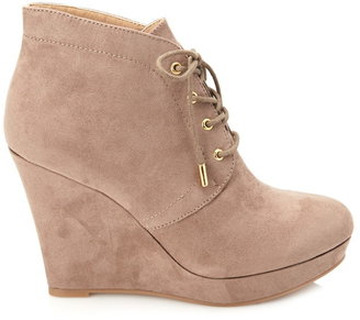 Forever 21 Lace-Up Wedge Booties