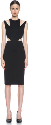 Cushnie Side Cutout Viscose-Blend Dress in Black