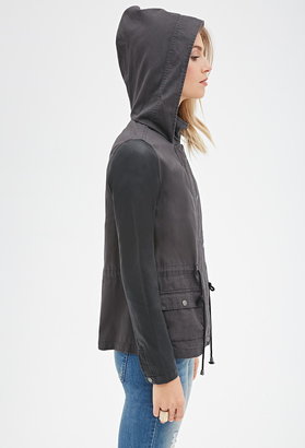 Forever 21 Contemporary Life in Progress Hooded Utility Jacket