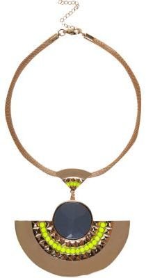River Island Gold tone tribal statement necklace