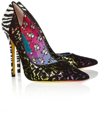 Jimmy Choo + Rob Pruitt Anouk lace-covered leather pumps