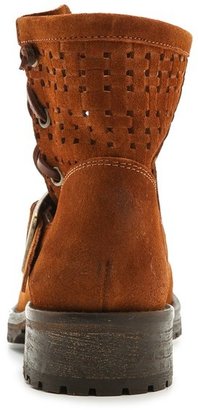 Jeffrey Campbell Perforated Suede Lug Sole Booties