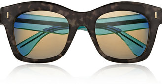 Fendi D-frame acetate mirrored sunglasses