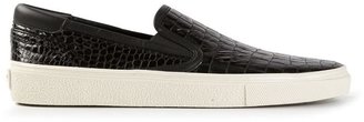 Saint Laurent crocodile textured sneakers