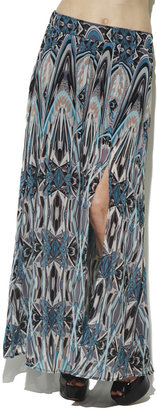 Arden B Deco Mirror Slit Maxi Skirt