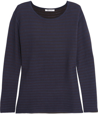 Alexander Wang T by Striped stretch-knit top