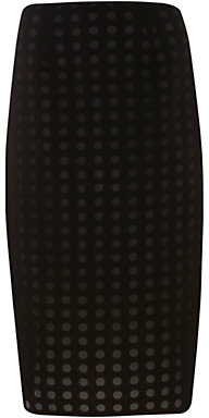 Mint Velvet Circle Lace Pencil Skirt, Black