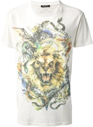 Balmain lion and snake printed t-shirt