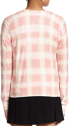 Marc by Marc Jacobs Blurred Gingham Cotton Cardigan