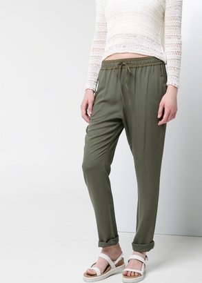 MANGO Outlet Flowy Baggy Trousers