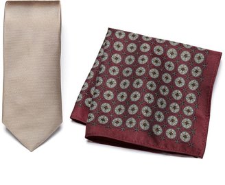 Next Taupe Tie And Spotted Pocket Square