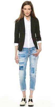 Band Of Outsiders Plaid Two Button Schoolboy Blazer
