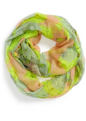 David & Young Leaf Print Infinity Scarf (Juniors) (Online Only)