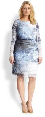 Kay Unger Kay Unger, Sizes 14-24 Printed Mesh Dress