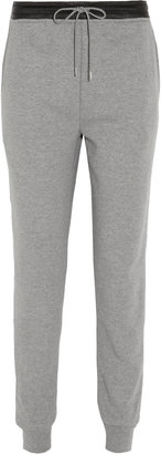 Alexander Wang T by Leather-trimmed cotton-blend jersey track pants