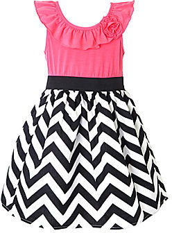 JCPenney Pinky Chevron Print Dress - Girls 2t-4t