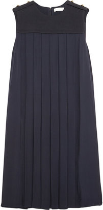 Chloé Pleated silk-georgette dress