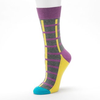 Happy Socks Hs by grid striped crew socks