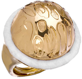 Ted Rossi White Python Gold Dome Ring