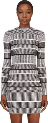 Alexander Wang T by Black Ribbed & Striped Sweater
