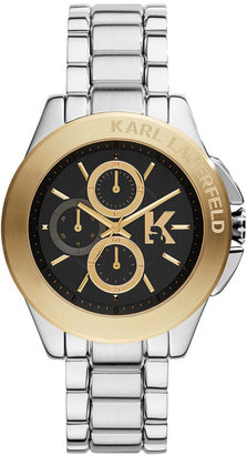 Karl Lagerfeld Paris Unisex Chronograph Energy Stainless Steel Bracelet Watch 44mm KL1409