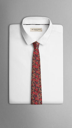 Burberry Leaf Design Silk Tie