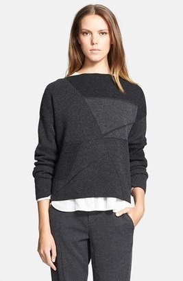 Vince Abstract Wool & Cashmere Boatneck Sweater