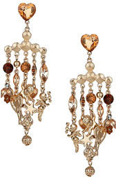 Topshop Womens Freedom Found Collection Cherub Chandelier Earrings - Gold