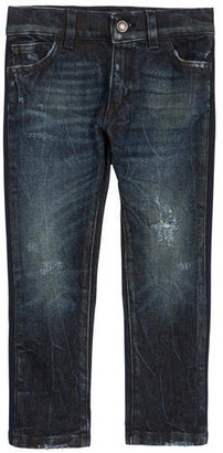 Dolce & Gabbana Regular fit stone-washed raw jeans