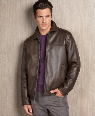 Perry Ellis Portfolio Big and Tall Smooth Leather Jacket