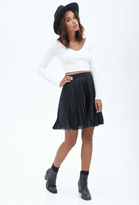Forever 21 Accordion Pleated Satin Skirt