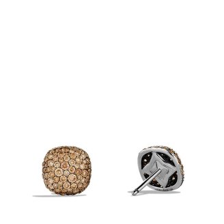 David Yurman Pavé; Earrings with Cognac Diamonds in White Gold
