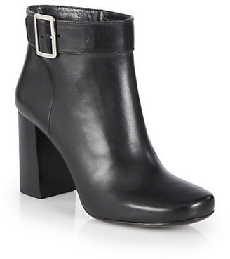 Prada Leather Buckle Ankle Boots