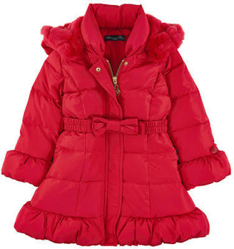 Miss Blumarine waterproof down coat with a removable hood