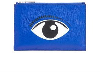 Kenzo Embroidered eye leather pouch